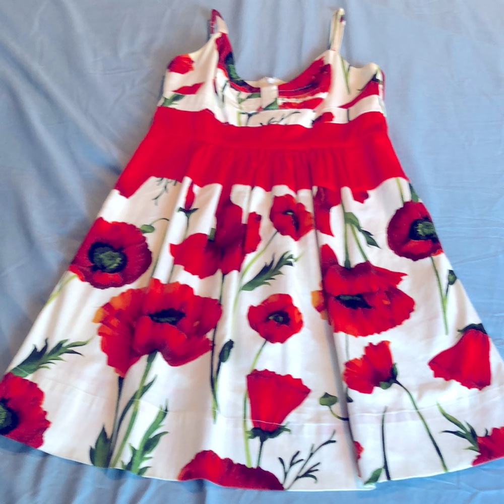 Jessica Simpson size 6 women’s dress ModCloth fit & flair red poppies